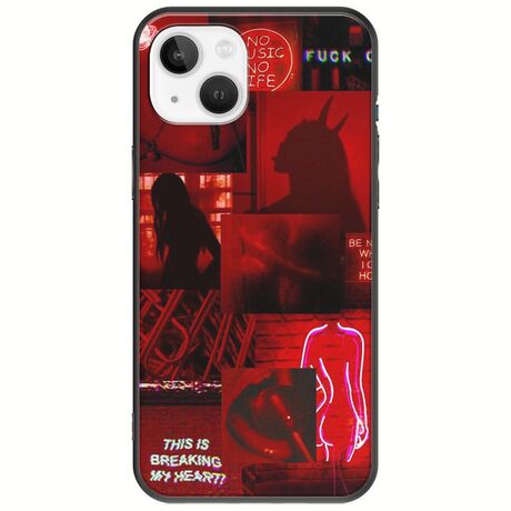 Aesthetic Red iPhone 14 Black TPU (Μαύρη Σιλικόνη)