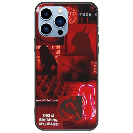 Aesthetic Red iPhone 14 Pro Max Black TPU (Μαύρη Σιλικόνη)