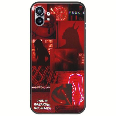 Aesthetic Red Nothing Phone (1) Black TPU (Μαύρη Σιλικόνη)