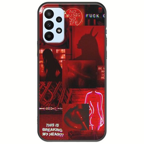 Aesthetic Red Samsung Galaxy A23 5G Black TPU (Μαύρη Σιλικόνη)