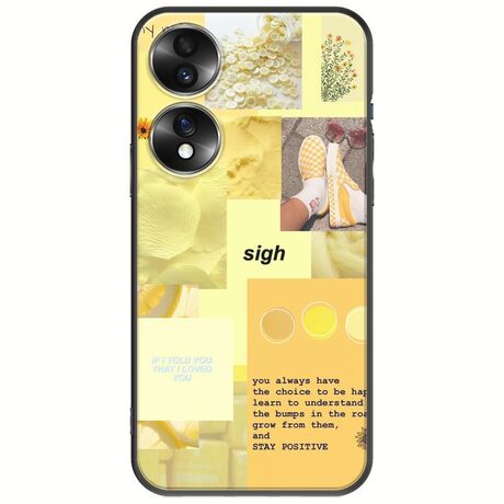 Aesthetic Yellow Honor 70 5G Black TPU (Μαύρη Σιλικόνη)