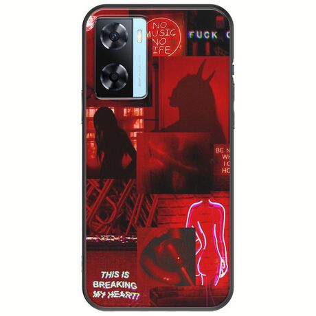 Aesthetic Red Oppo A77 5G Black TPU (Μαύρη Σιλικόνη)