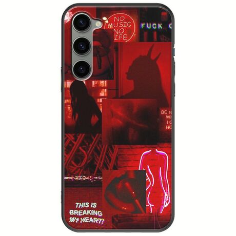 Aesthetic Red Samsung Galaxy S23 5G Black TPU (Μαύρη Σιλικόνη)