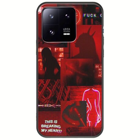 Aesthetic Red Xiaomi 13 Pro 5G Black TPU (Μαύρη Σιλικόνη)