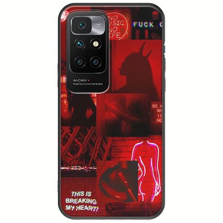 Aesthetic Red Xiaomi Redmi 10 2022 Black TPU (Μαύρη Σιλικόνη)