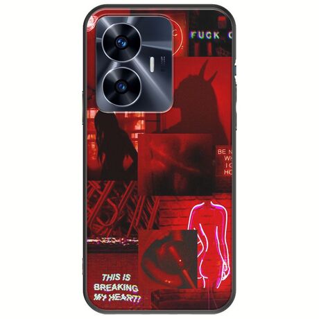 Aesthetic Red Realme C55 Black TPU (Μαύρη Σιλικόνη)
