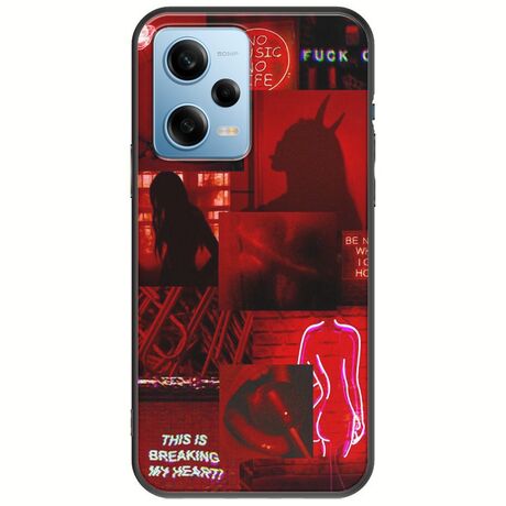 Aesthetic Red Xiaomi Redmi Note 12 4G Black TPU (Μαύρη Σιλικόνη)
