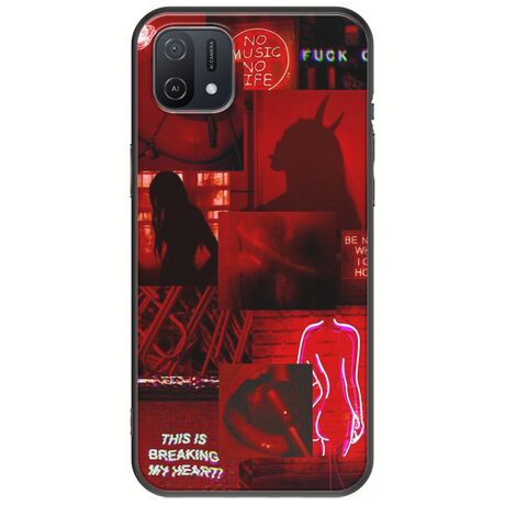 Aesthetic Red Oppo A16K Black TPU (Μαύρη Σιλικόνη)