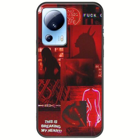 Aesthetic Red Xiaomi 13 Lite 5G Black TPU (Μαύρη Σιλικόνη)