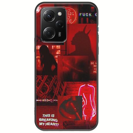 Aesthetic Red Xiaomi Poco X5 Pro 5G Black TPU (Μαύρη Σιλικόνη)