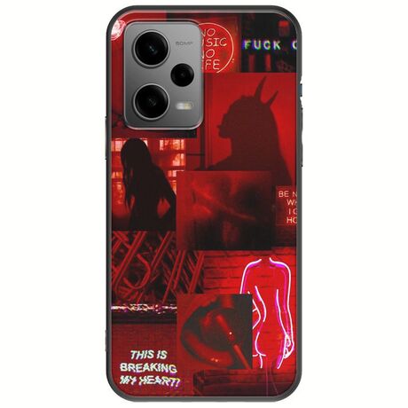 Aesthetic Red Xiaomi Poco X5 5G Black TPU (Μαύρη Σιλικόνη)