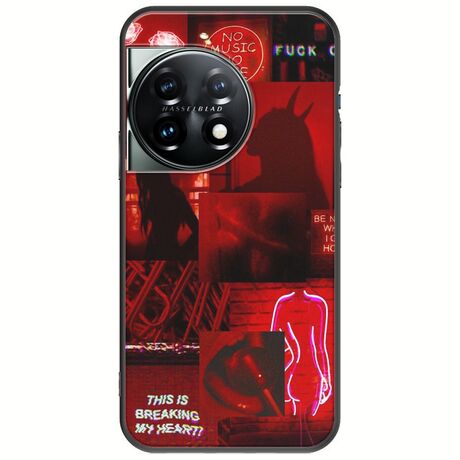 Aesthetic Red OnePlus 11 5G Black TPU (Μαύρη Σιλικόνη)