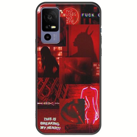 Aesthetic Red TCL 40R 5G Black TPU (Μαύρη Σιλικόνη)