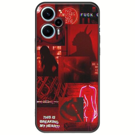 Aesthetic Red Xiaomi Poco F5 5G Black TPU (Μαύρη Σιλικόνη)