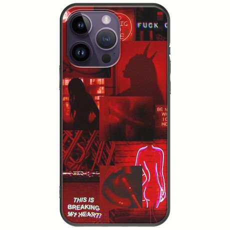 Aesthetic Red iPhone 15 Pro Black TPU (Μαύρη Σιλικόνη)