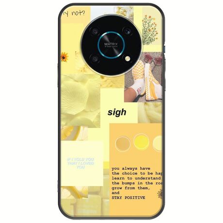Aesthetic Yellow Honor Magic 4 Lite 5G Black TPU (Μαύρη Σιλικόνη)