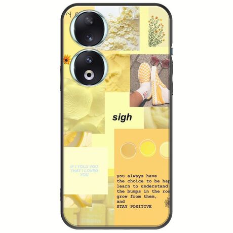Aesthetic Yellow Honor 90 5G Black TPU (Μαύρη Σιλικόνη)