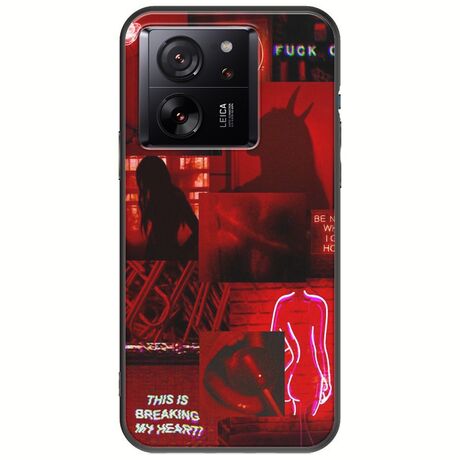 Aesthetic Red Xiaomi 13T 5G Black TPU (Μαύρη Σιλικόνη)