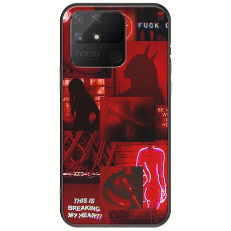 Aesthetic Red Realme Narzo 50A Black TPU (Μαύρη Σιλικόνη)