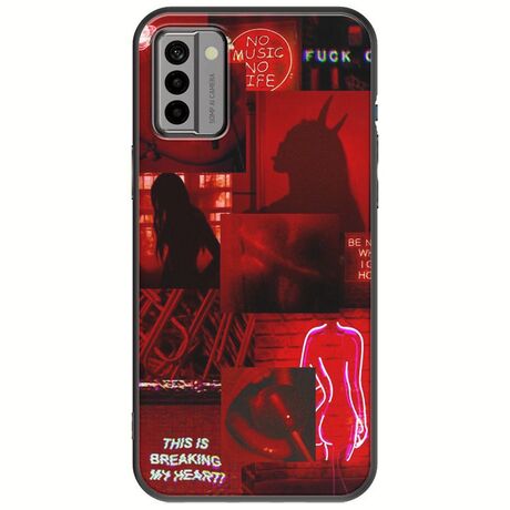 Aesthetic Red Nokia G22 Black TPU (Μαύρη Σιλικόνη)
