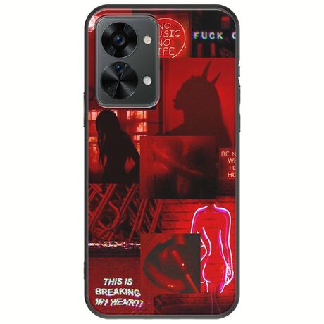 Aesthetic Red OnePlus Nord 2T 5G Black TPU (Μαύρη Σιλικόνη)