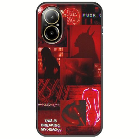 Aesthetic Red Realme C67 4G Black TPU (Μαύρη Σιλικόνη)