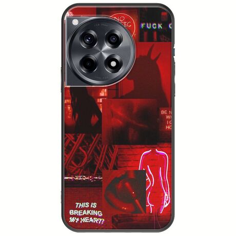 Aesthetic Red OnePlus 12R 5G Black TPU (Μαύρη Σιλικόνη)