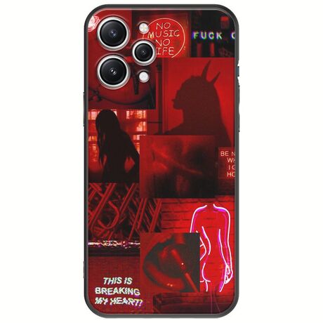 Aesthetic Red Xiaomi Redmi 12 5G Black TPU (Μαύρη Σιλικόνη)