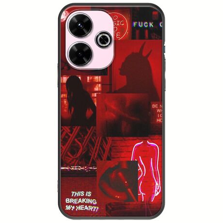 Aesthetic Red Xiaomi Poco M6 4G Black TPU (Μαύρη Σιλικόνη)