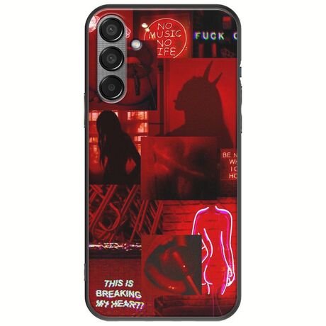 Aesthetic Red Samsung Galaxy M55 5G Black TPU (Μαύρη Σιλικόνη)