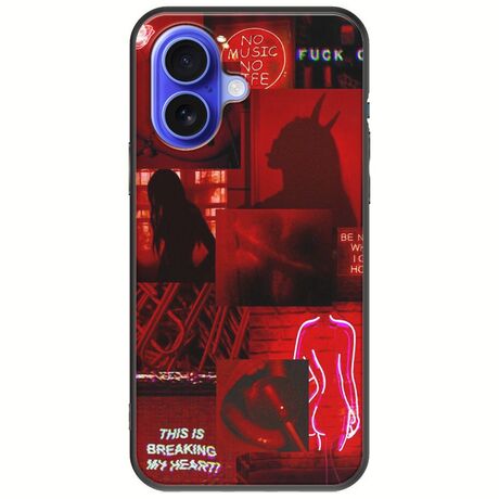 Aesthetic Red iPhone 16 Black TPU (Μαύρη Σιλικόνη)