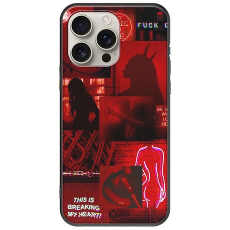 Aesthetic Red iPhone 16 Pro Black TPU (Μαύρη Σιλικόνη)
