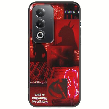 Aesthetic Red Oppo A80 5G Black TPU (Μαύρη Σιλικόνη)