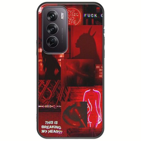 Aesthetic Red Oppo Reno 12 5G Black TPU (Μαύρη Σιλικόνη)