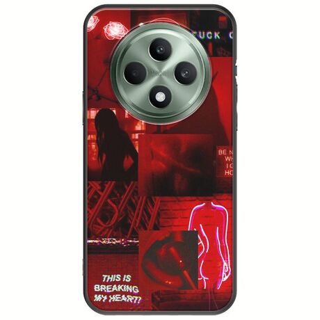 Aesthetic Red Oppo Reno 12 F 5G Black TPU (Μαύρη Σιλικόνη)