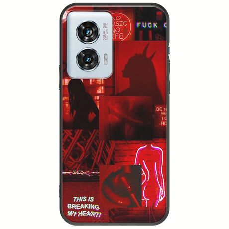 Aesthetic Red Motorola Edge 50 Fusion 5G Black TPU (Μαύρη Σιλικόνη)