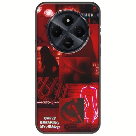 Aesthetic Red Xiaomi Redmi 14C Black TPU (Μαύρη Σιλικόνη)