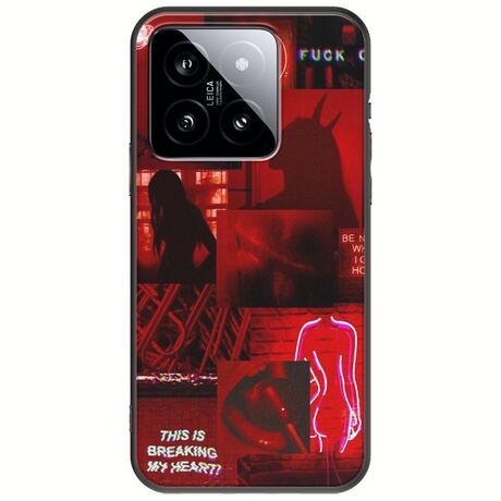 Aesthetic Red Xiaomi 14T 5G Black TPU (Μαύρη Σιλικόνη)