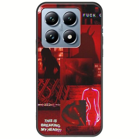 Aesthetic Red Xiaomi 14T Pro 5G Black TPU (Μαύρη Σιλικόνη)