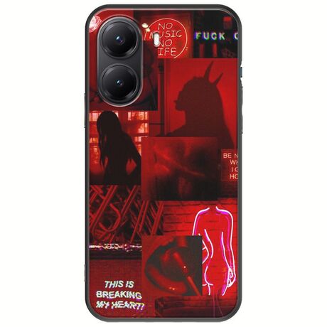Aesthetic Red Xiaomi Poco X7 Pro 5G Black TPU (Μαύρη Σιλικόνη)