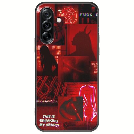 Aesthetic Red Samsung Galaxy A36 5G  Black TPU (Μαύρη Σιλικόνη)
