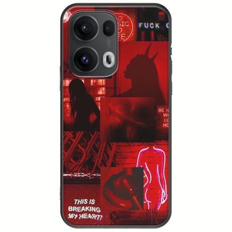 Aesthetic Red Oppo Reno 13 Pro 5G Black TPU (Μαύρη Σιλικόνη)