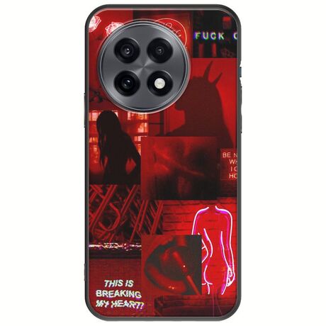 Aesthetic Red OnePlus 13R 5G Black TPU (Μαύρη Σιλικόνη)