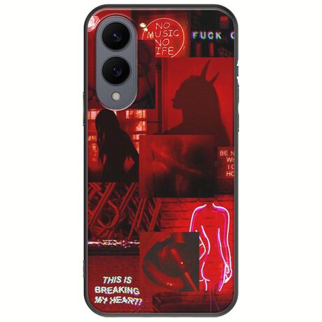 Aesthetic Red Samsung Galaxy S25 Edge 5G Black TPU (Μαύρη Σιλικόνη)