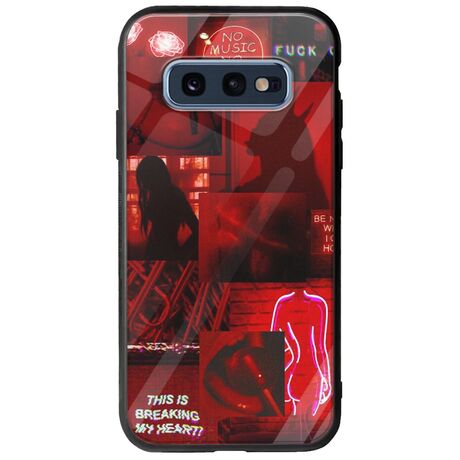 Aesthetic Red Samsung Galaxy S10e Groove TPU (Tempered Glass και TPU)