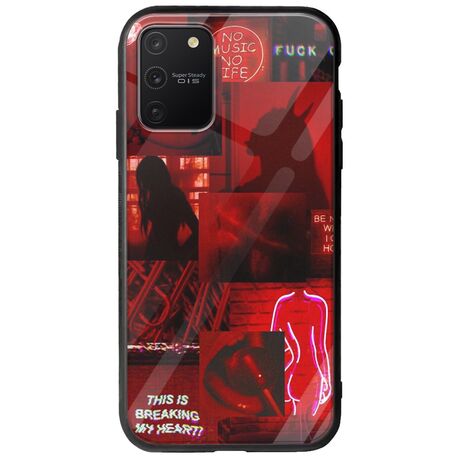 Aesthetic Red Samsung Galaxy S10 Lite Groove TPU (Tempered Glass και TPU)