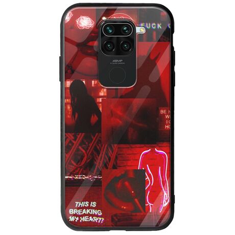 Aesthetic Red Xiaomi Redmi Note 9 Groove TPU (Tempered Glass και TPU)