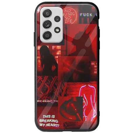 Aesthetic Red Samsung Galaxy A32 5G Groove TPU (Tempered Glass και TPU)