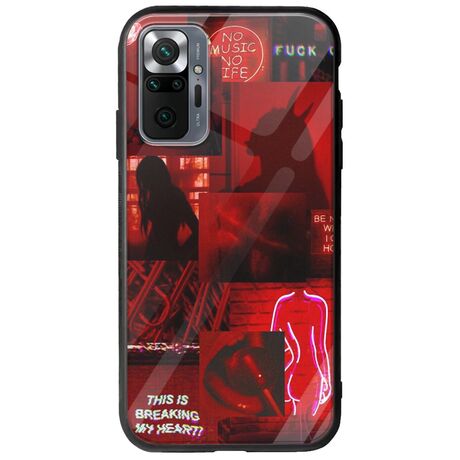 Aesthetic Red Xiaomi Redmi Note 10 Pro / 10 Pro Max Groove TPU (Tempered Glass και TPU)
