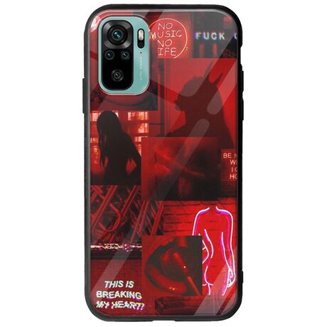 Aesthetic Red Xiaomi Redmi Note 10 / 10s Groove TPU (Tempered Glass και TPU)